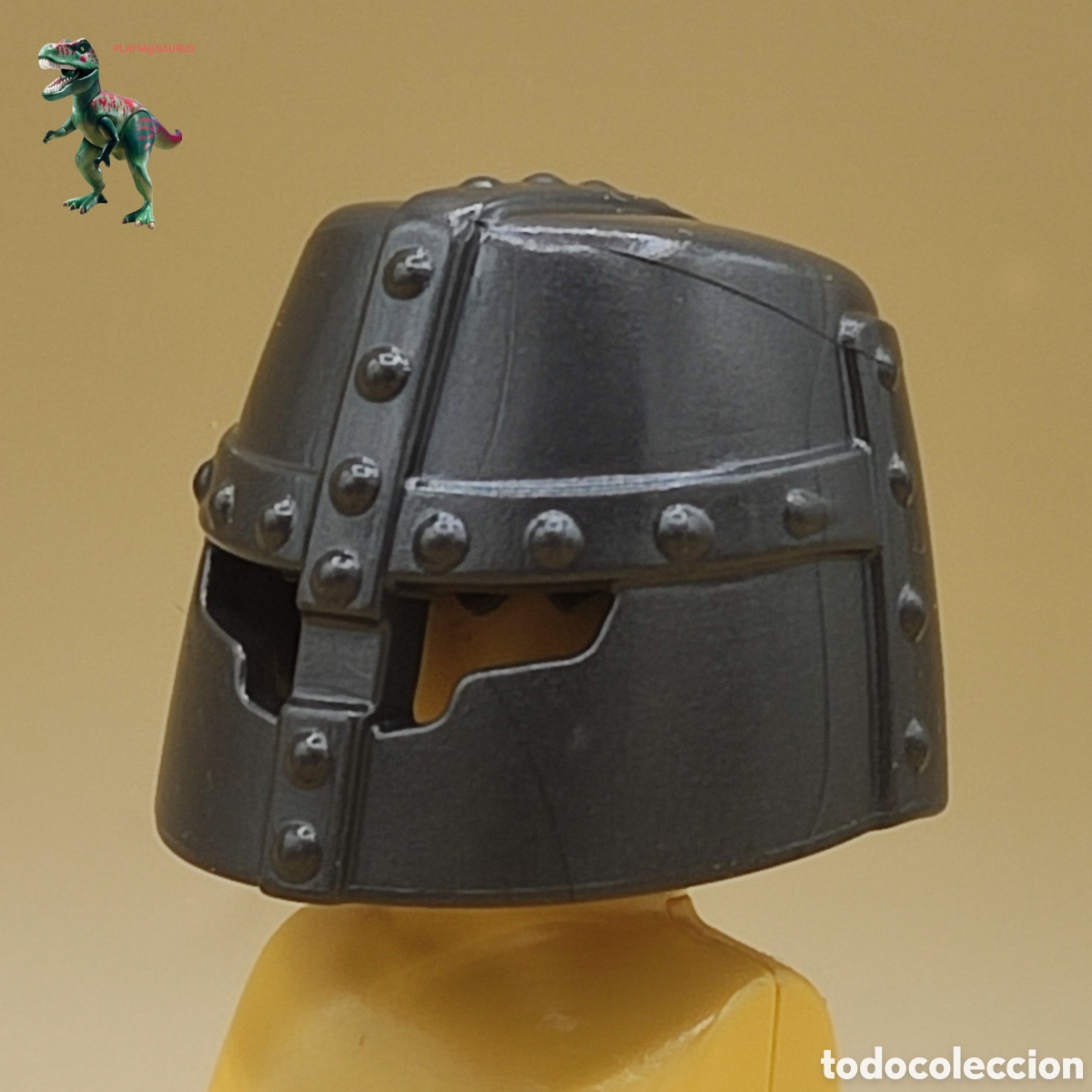 Playmobil: PLAYMOBIL casco gris oscuro caballero medieval soldado 4865 4866 4868 4869 4873 4933 5240 5657