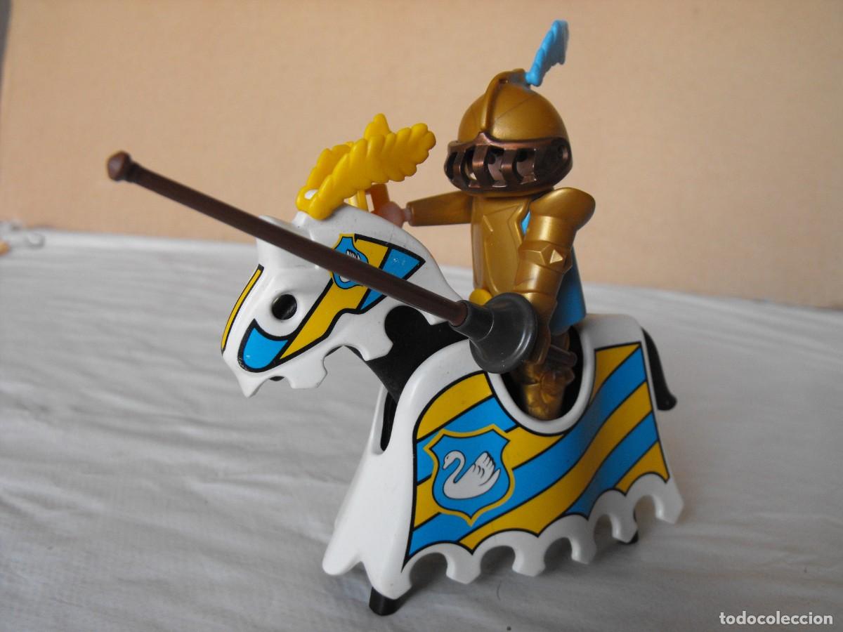 Playmobil: PLAYMOBIL. Guerrero medieval con caballos de torneo. De la ref. 3024