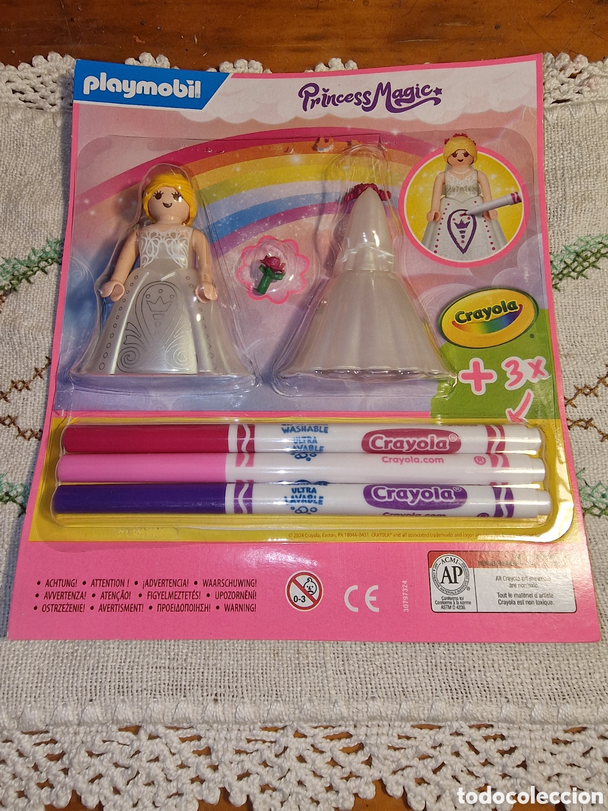 Playmobil: Preciosa princesa colecci&oacute;n playmobil,pack con tres rotuladores para pintar vestido
