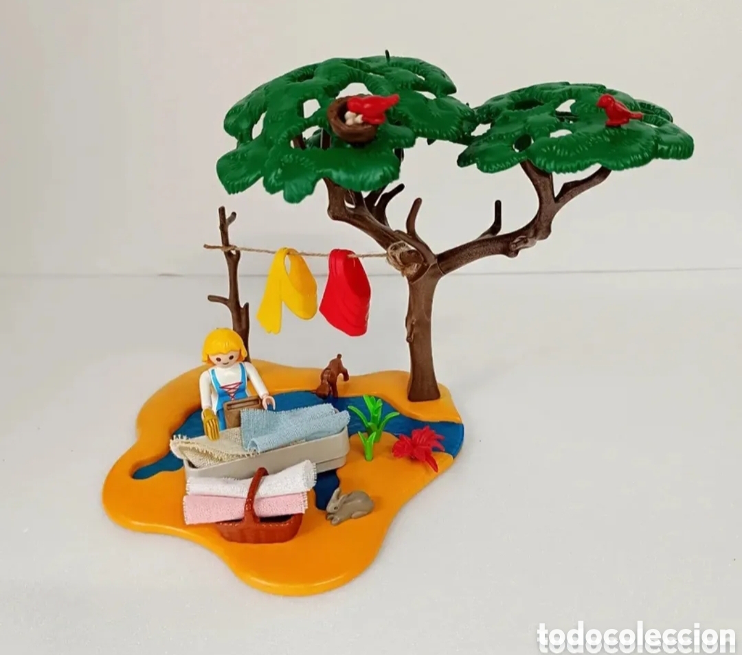 Playmobil: Escena lavandera cuerda ropa Bel&eacute;n playmobil