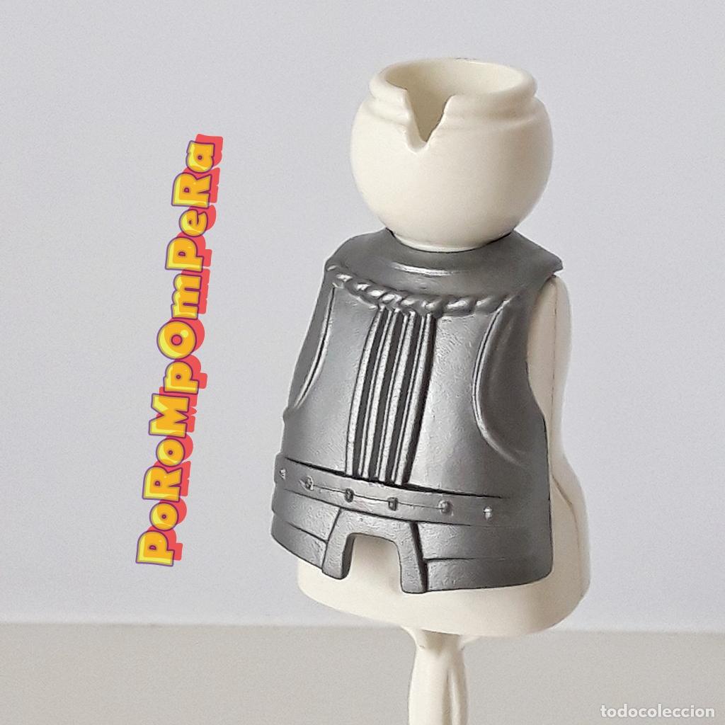 Playmobil: PLAYMOBIL PECHERA PLATEADA GRUESA ARMADURA CABALLERO MEDIEVAL BARRIGA GORDO COMPLETAR/CUSTOM MDX