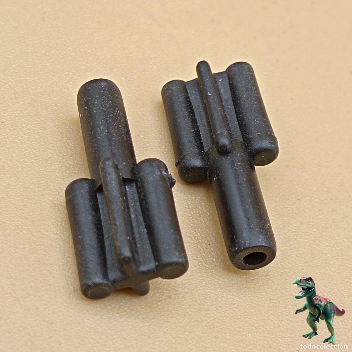 Playmobil: Playmobil x2 postes de cartel letrero enganche negro Franky's estacion de tren 3146 3418 4370