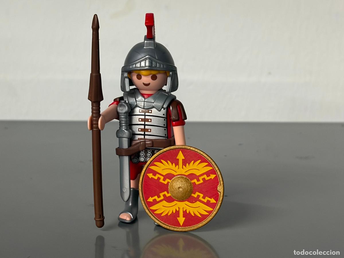 Playmobil: playmobil figura romano completo con escudo redondo , cinturon, espada casco con penacho y lanza