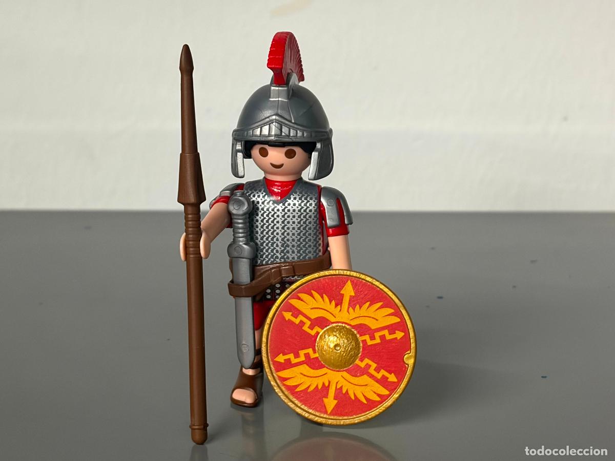 Playmobil: playmobil figura romano completo con escudo redondo , cinturon, espada casco con penacho y lanza