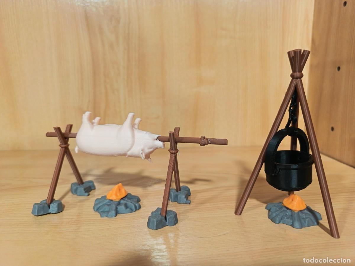 Playmobil: PLAYMOBIL ACCESORIOS BELEN , CERDO ASADO EN HOGUERA MAS CALDERO CON LUMBRE