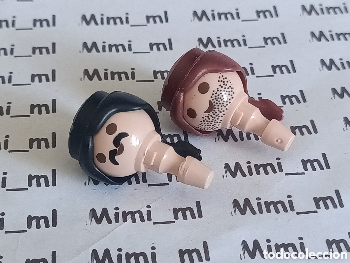 Playmobil: Playmobil 2 cabezas con pelo hombre coleta recambios figuras