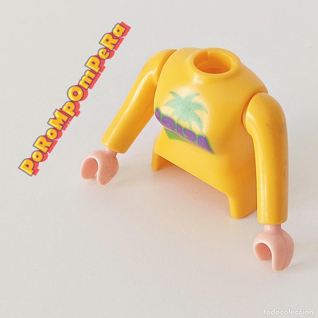 Playmobil: PLAYMOBIL TORSO MUJER AMARILLO MANGA LARGA + BRAZOS CURVOS A JUEGO COMPLETAR/CUSTOM IBIZA TO4