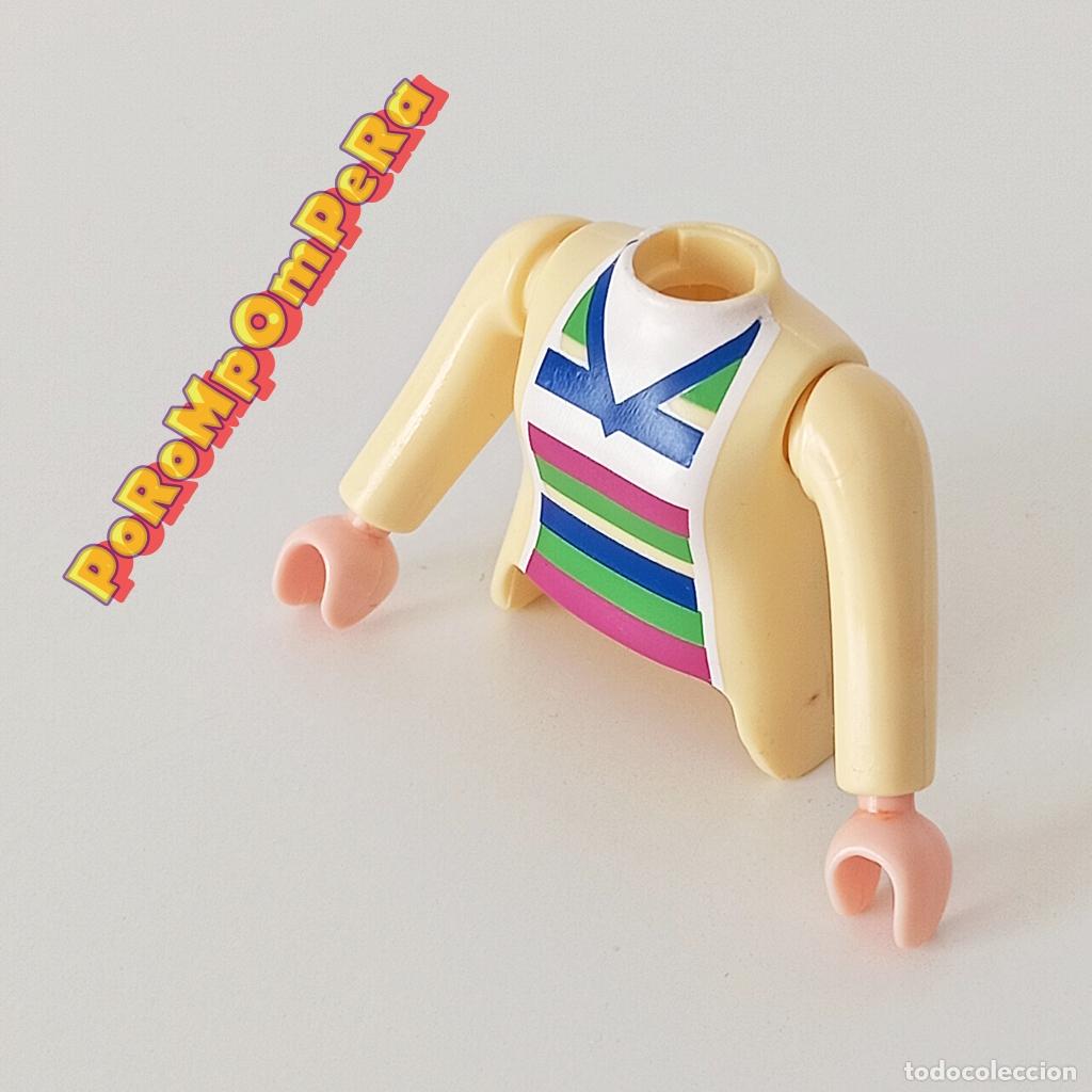 Playmobil: PLAYMOBIL TORSO MUJER CREMA MANGA LARGA + BRAZO CURVO A JUEGO COMPLETAR/CUSTOM TO4