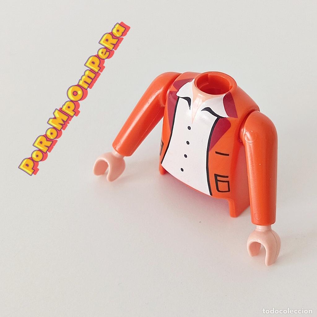 Playmobil: PLAYMOBIL TORSO NARANJA CAMISA + BRAZOS A JUEGO COMPLETAR/CUSTOM TO4
