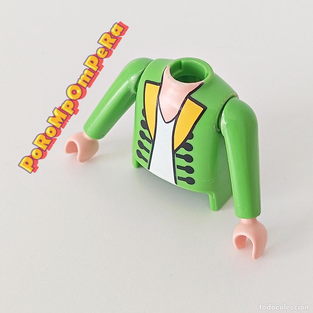 Playmobil: PLAYMOBIL TORSO VERDE + BRAZO MANGA LARGA A JUEGO COMPLETAR/CUSTOM TO4