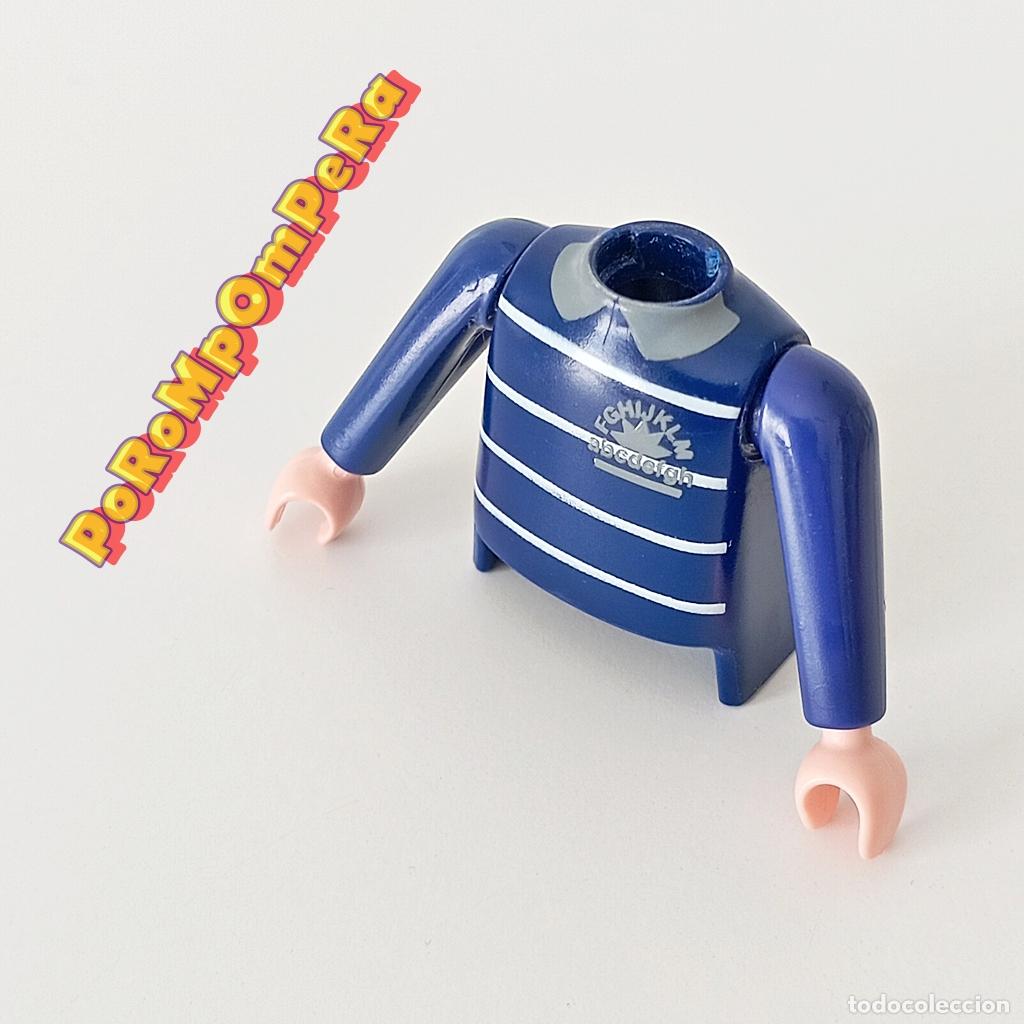 Playmobil: PLAYMOBIL TORSO AZUL MARINO JERSEY MANGA LARGA + BRAZO A JUEGO COMPLETAR/CUSTOM TO4
