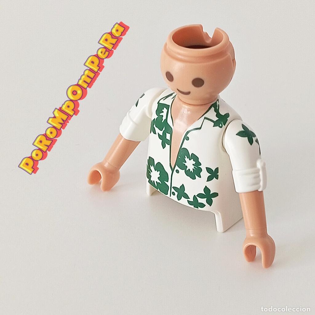 Playmobil: PLAYMOBIL TORSO BLANCO + CABEZA + BRAZO MANGA CORTA REMANGADA A JUEGO COMPLETAR/CUSTOM TO4