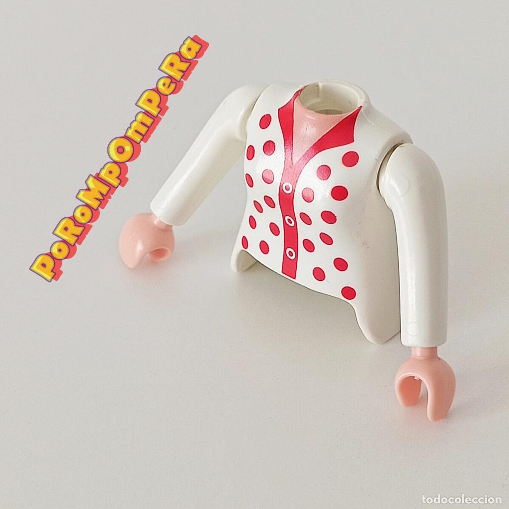 Playmobil: PLAYMOBIL TORSO MUJER BLANCO + BRAZO CURVO MANGA LARGA A JUEGO BLUSA COMPLETAR/CUSTOM TO4