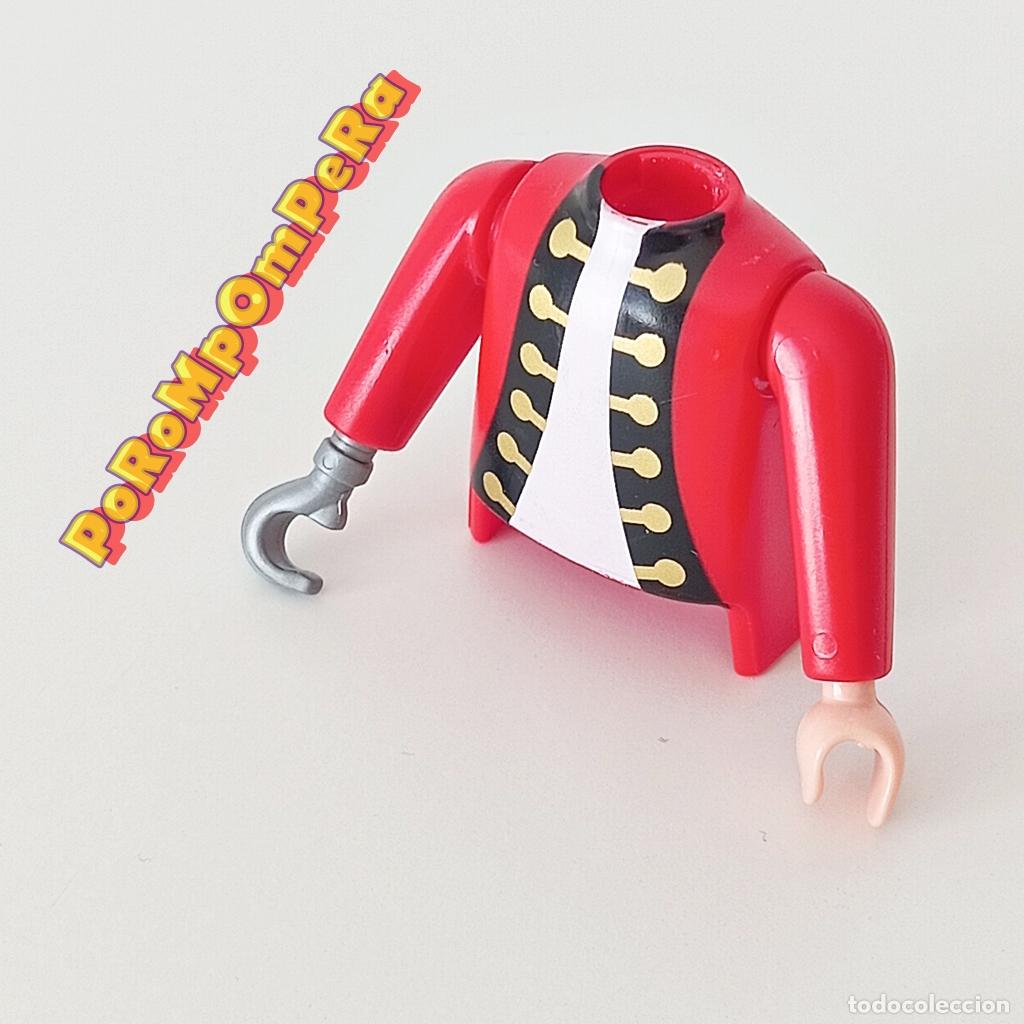 Playmobil: PLAYMOBIL TORSO ROJO + BRAZO GARFIO A JUEGO COMPLETAR/CUSTOM CAPIT&Aacute;N PIRATA TO4