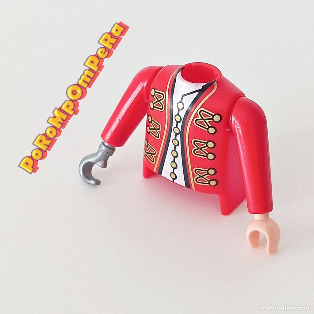 Playmobil: PLAYMOBIL TORSO ROJO + BRAZO GARFIO A JUEGO COMPLETAR/CUSTOM CAPIT&Aacute;N PIRATA TO4