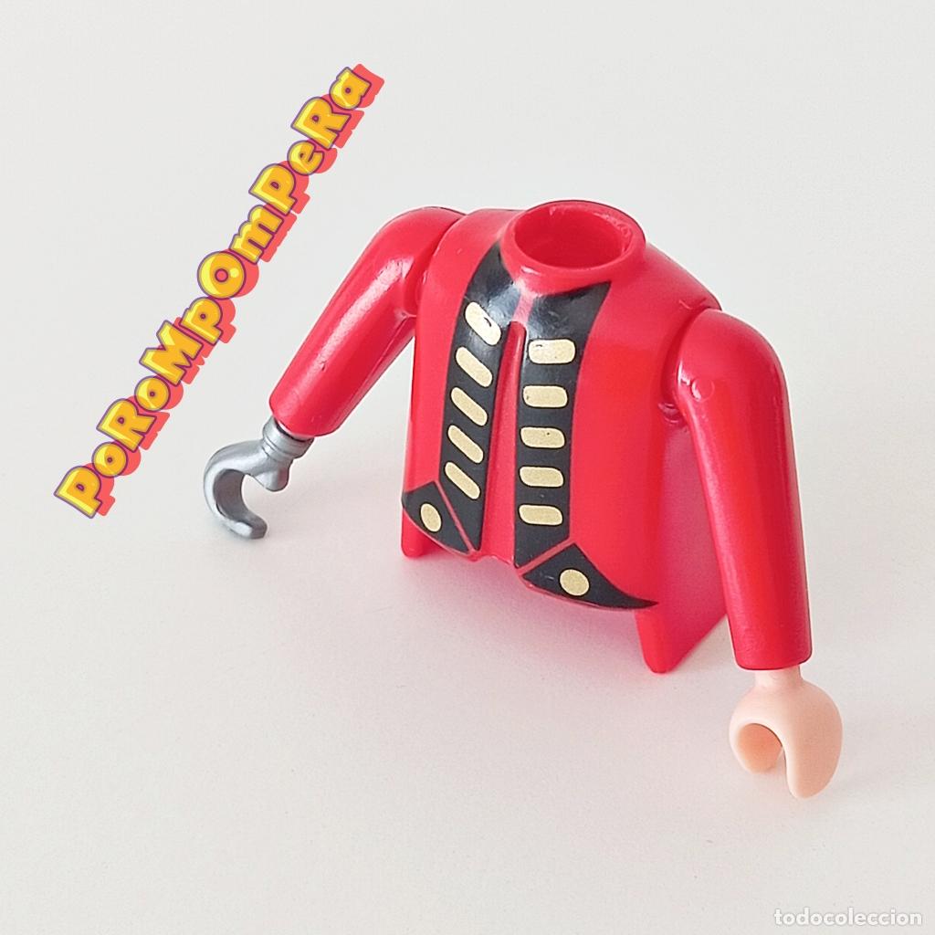 Playmobil: PLAYMOBIL TORSO ROJO + BRAZO GARFIO A JUEGO COMPLETAR/CUSTOM CAPIT&Aacute;N PIRATA TO4