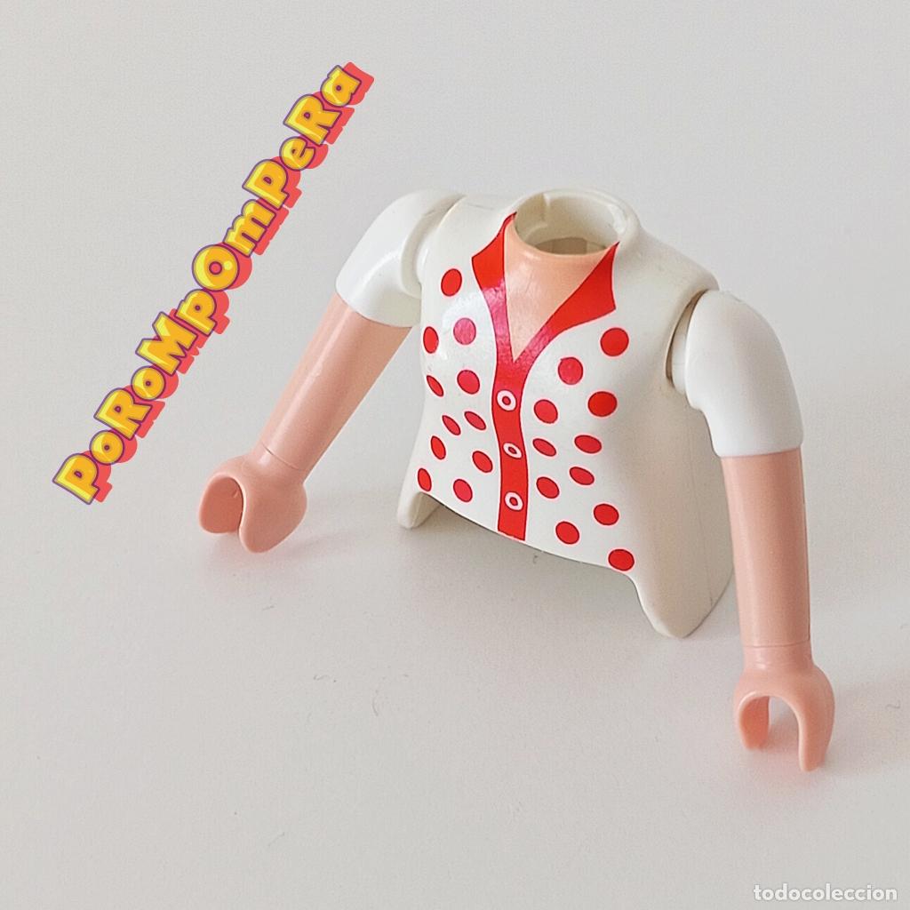 Playmobil: PLAYMOBIL TORSO MUJER BLANCO + BRAZO CURVO A JUEGO BLUSA COMPLETAR/CUSTOM TO4