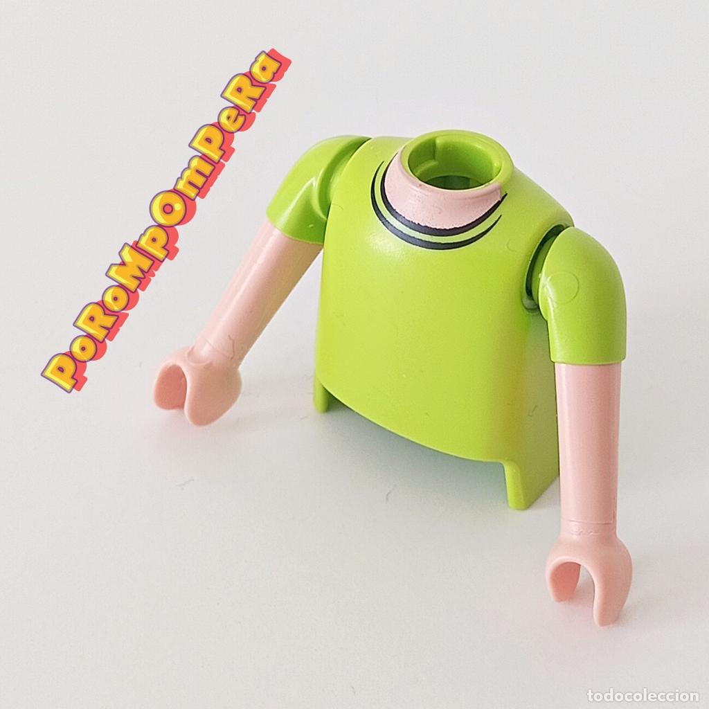 Playmobil: PLAYMOBIL TORSO VERDE + BRAZO MANGA CORTA A JUEGO CAMISETA COMPLETAR/CUSTOM TO4