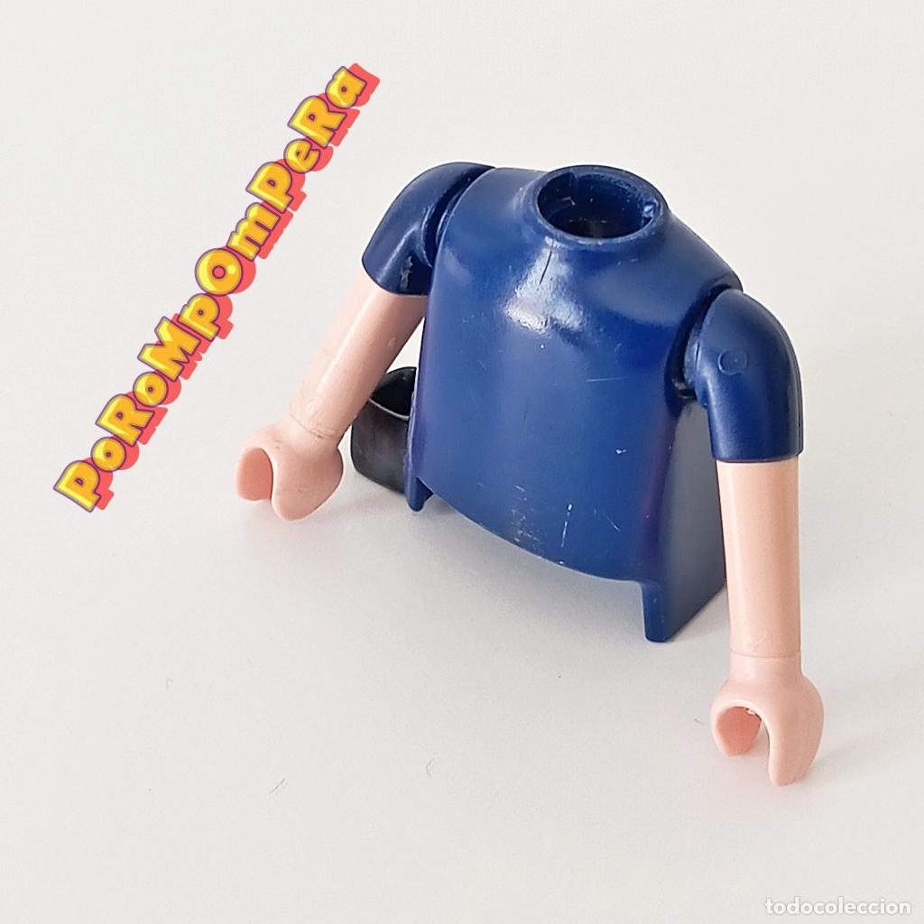 Playmobil: PLAYMOBIL TORSO AZUL MARINO + BRAZO MANGA CORTA A JUEGO + CARTUCHERA LATERAL COMPLETAR/CUSTOM TO4