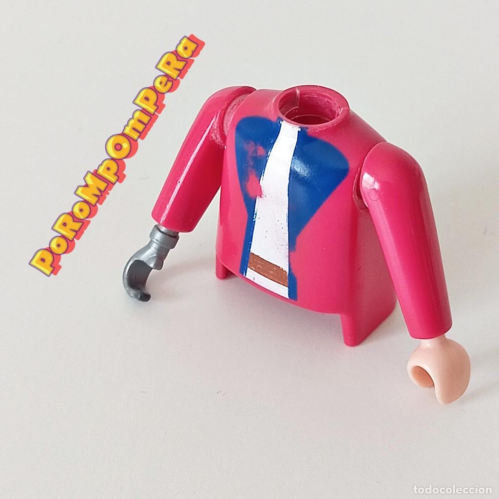 Playmobil: PLAYMOBIL TORSO ROSA OSCURO + BRAZO MANGA LARGA GARFIO A JUEGO COMPLETAR/CUSTOM CAPIT&Aacute;N PIRATA TO4