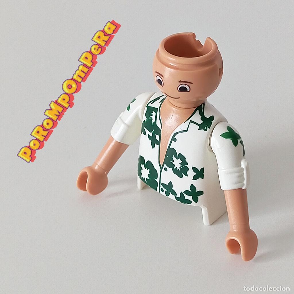 Playmobil: PLAYMOBIL TORSO BLANCO + BRAZO MANGA CORTA REMANGADA + CABEZA A JUEGO CAMISA COMPLETAR/CUSTOM TO4