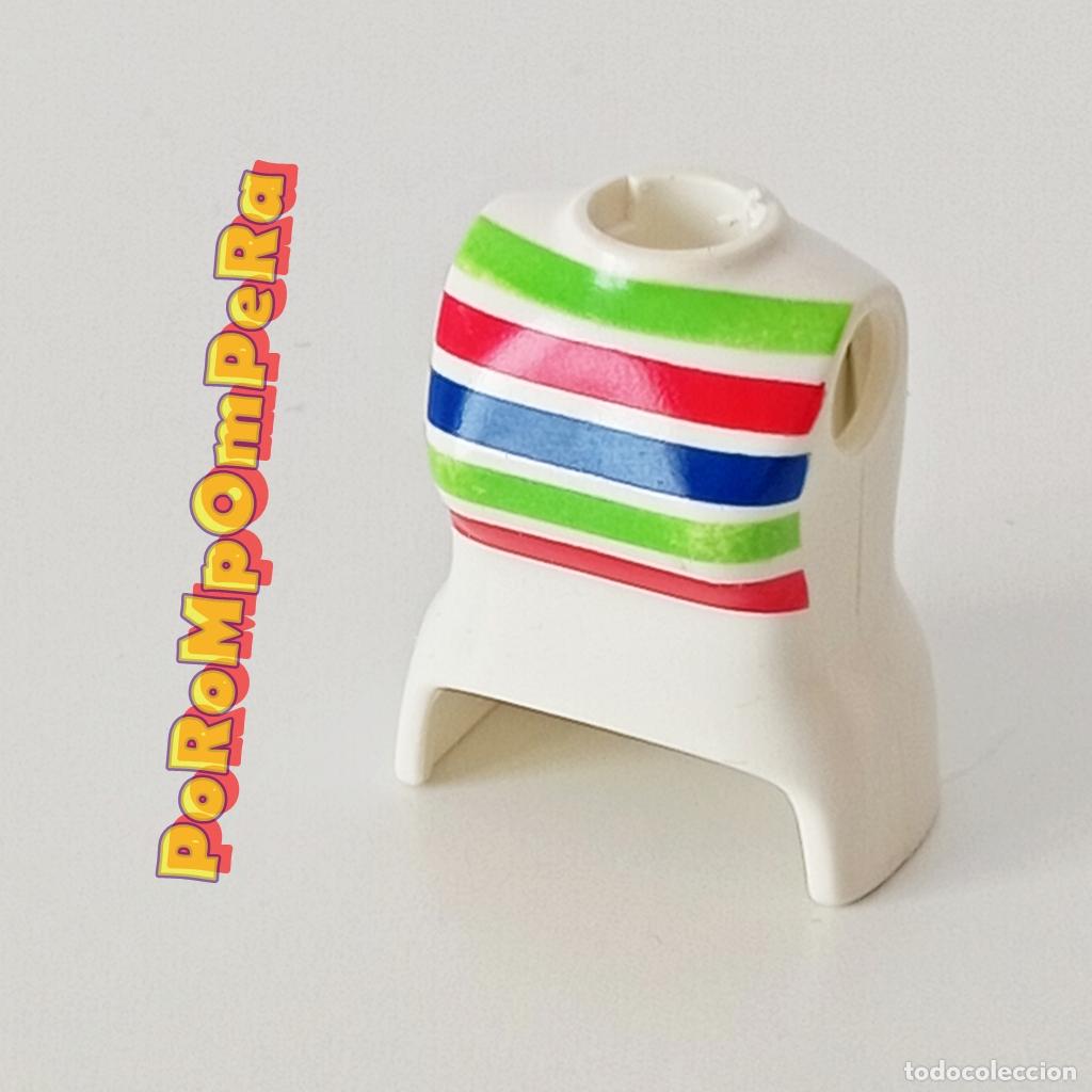 Playmobil: PLAYMOBIL TORSO MUJER BLANCO CAMISETA RAYAS COMPLETAR/CUSTOM TO9
