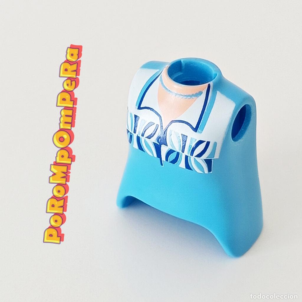 Playmobil: PLAYMOBIL TORSO MUJER AZUL CLARO CAMISETA JERSEY COMPLETAR/CUSTOM TO9