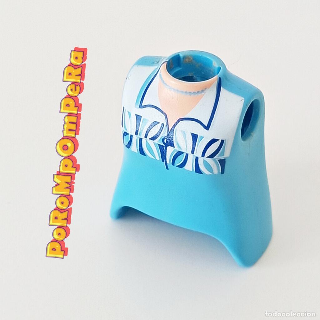 Playmobil: PLAYMOBIL TORSO MUJER AZUL CLARO BLUSA CAMISETA COMPLETAR/CUSTOM TO9