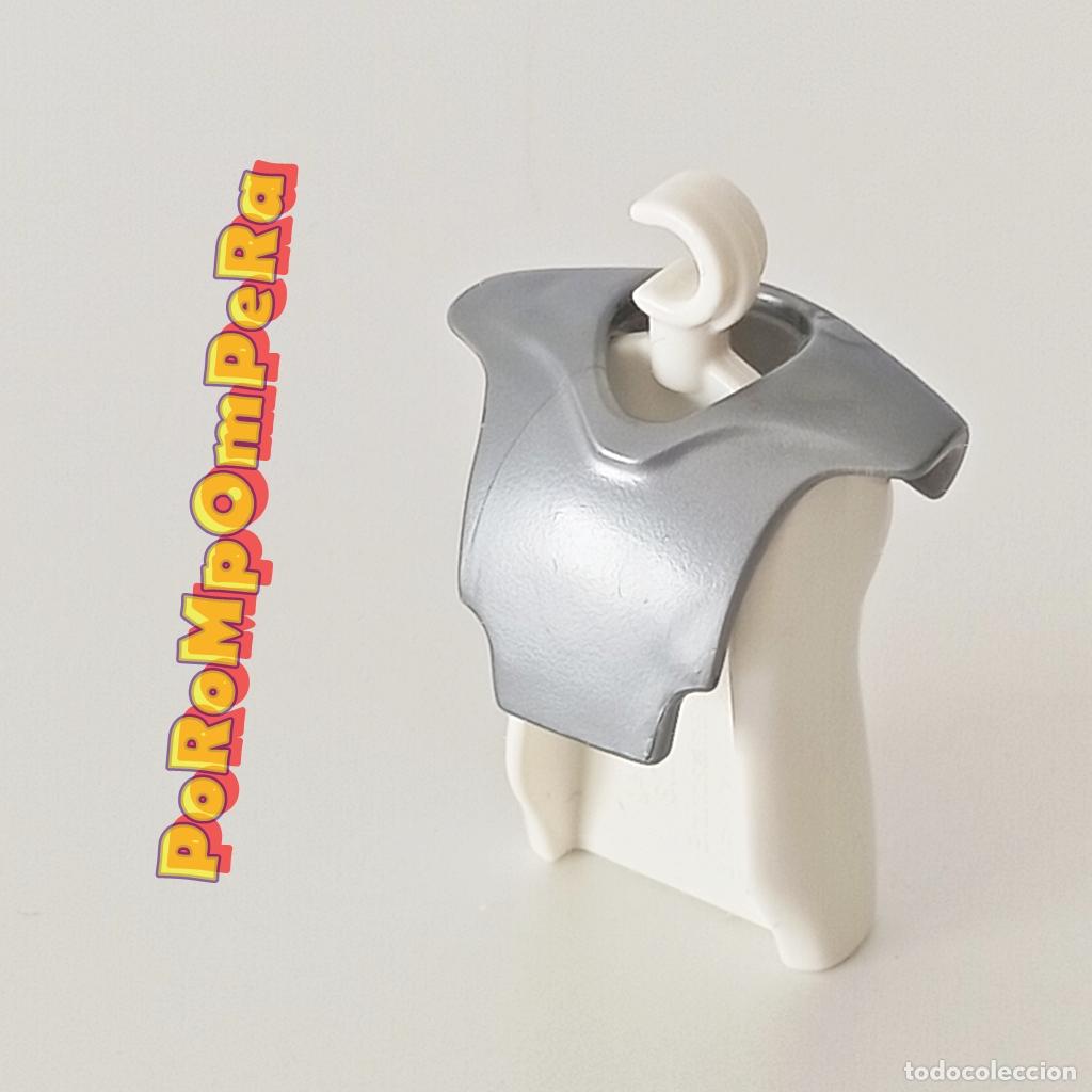 Playmobil: PLAYMOBIL PECHERA PLATEADA CUSTOM/COMPLETAR ESPALDAR ARMADURA CABALLERO MEDIEVAL PILOTO JUGADOR MDX