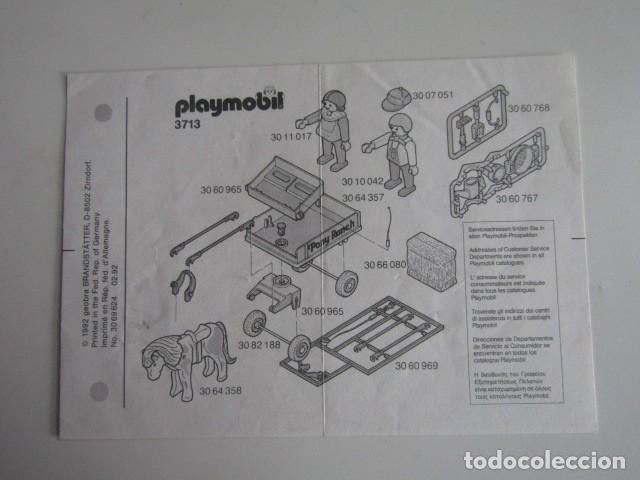Playmobil: DIFICIL PLANO DE MONTAJE INSTRUCCIONES CARRETA PONIES NI&Ntilde;OS PONY RANCH 3713 PLAYMOBIL