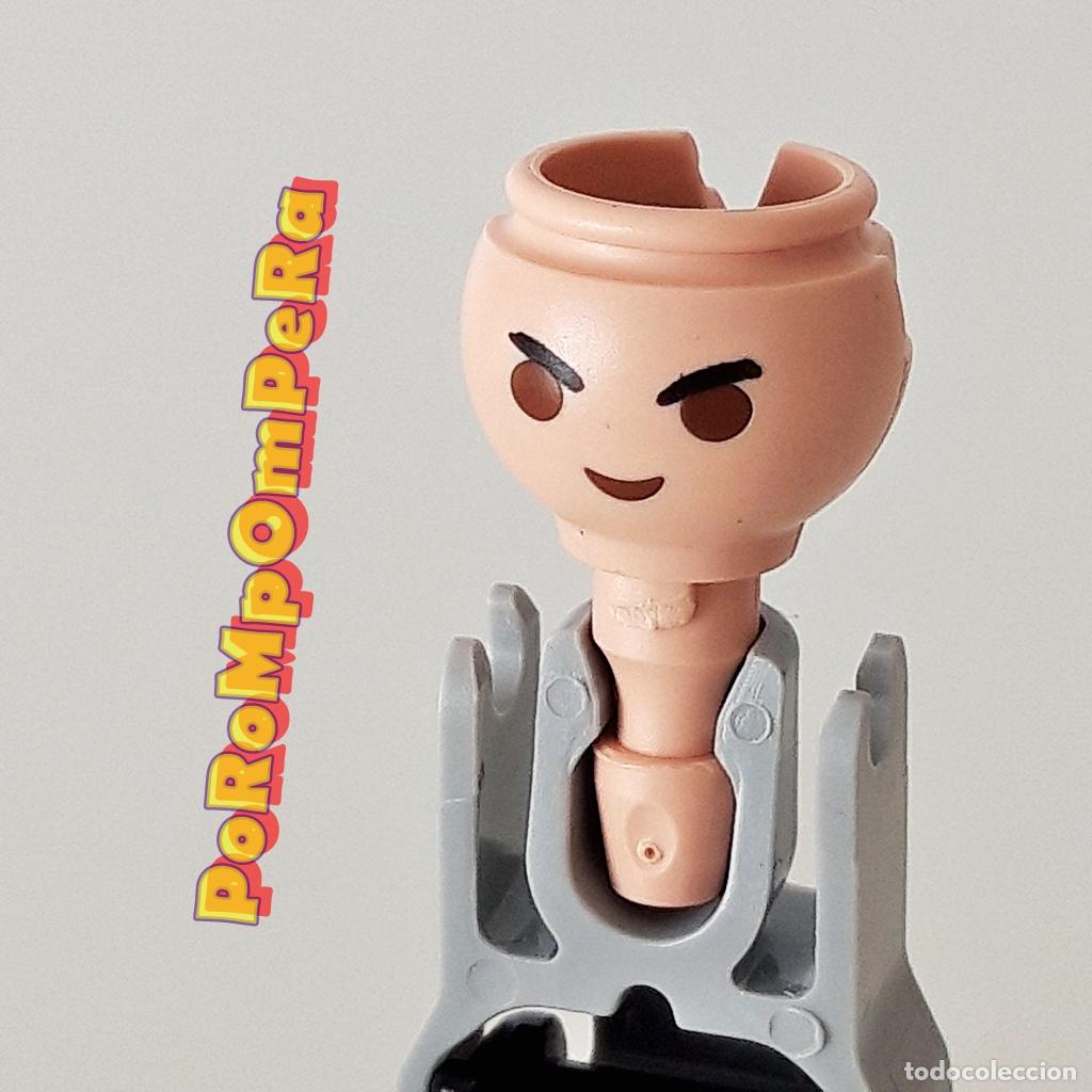 Playmobil: PLAYMOBIL CABEZA CEJA NEGRA ARQUEADA HUECO TRASERO REPUESTO/CUSTOM/COMPLETAR FF