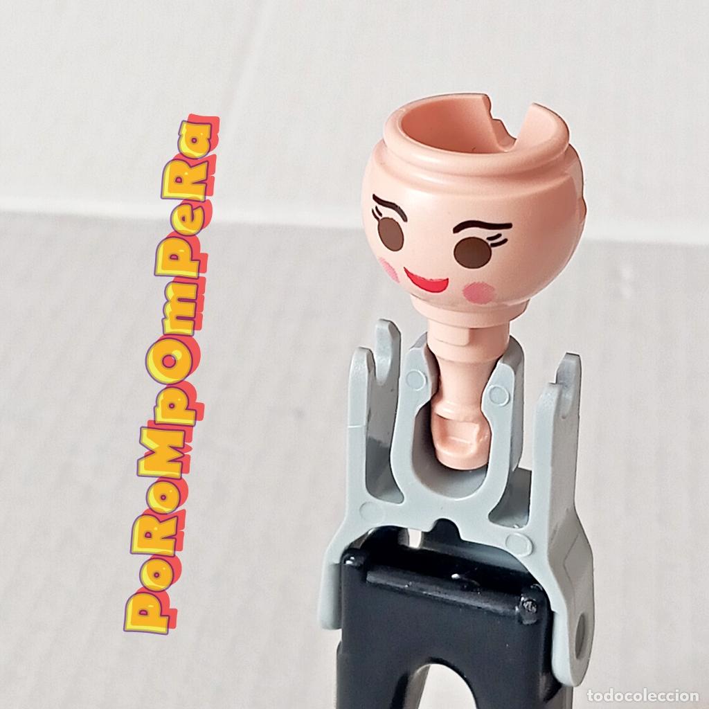 Playmobil: PLAYMOBIL CABEZA CEJA FINA NEGRA MEJILLA SONROSADA LABIO PINTADO HUECO DOBLE CUSTOM/COMPLETAR FF