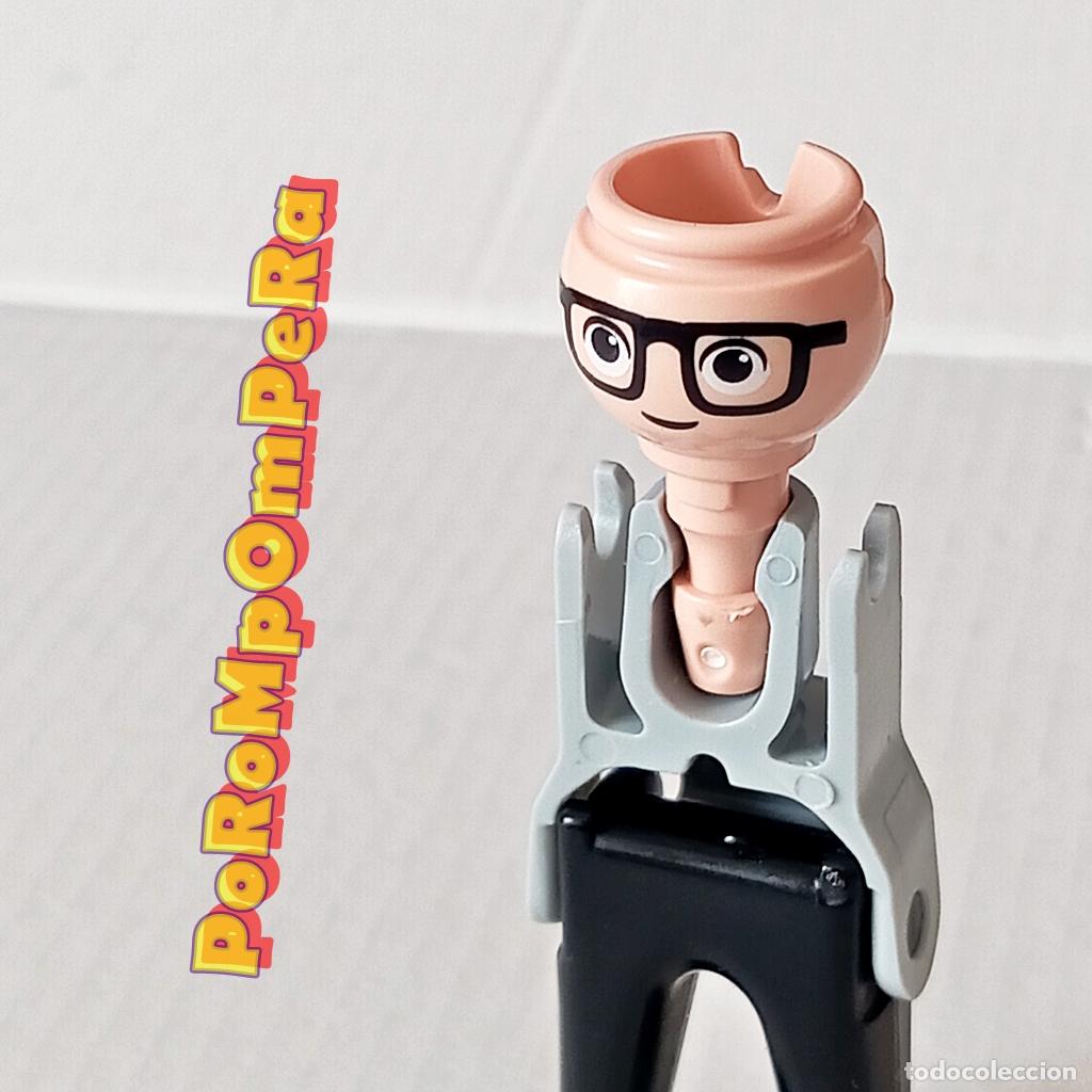 Playmobil: PLAYMOBIL CABEZA OJOS EXPRESIVOS GAFAS NEGRAS GRANDES CUSTOM/COMPLETAR FF