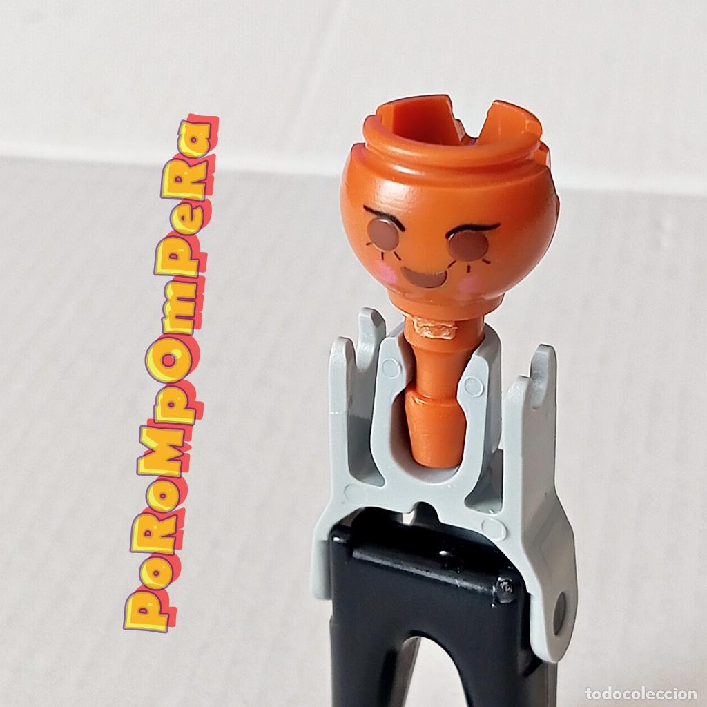 Playmobil: PLAYMOBIL CABEZA MARR&Oacute;N-NARANJA CEJA FINA PESTA&Ntilde;A INFERIOR MEJILLA SONROSADA CUSTOM/COMPLETAR FF