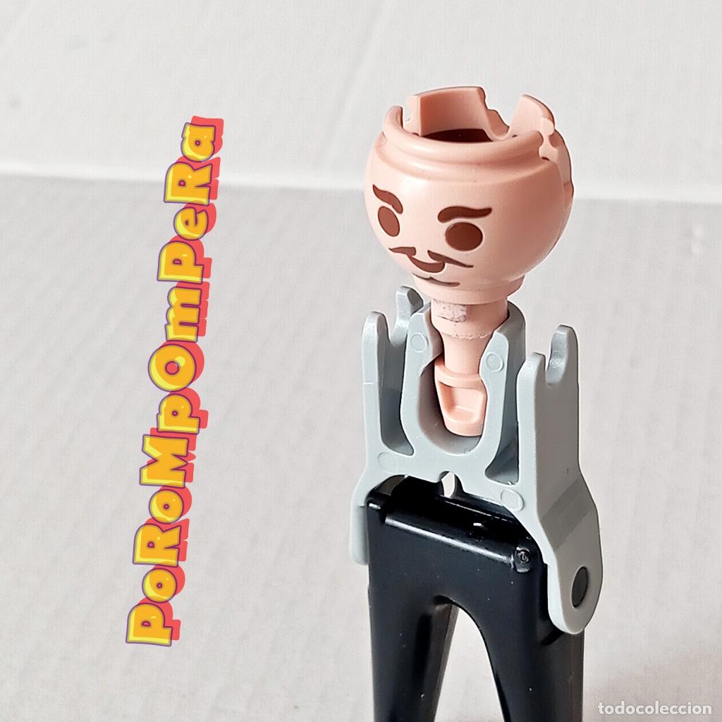 Playmobil: PLAYMOBIL CABEZA BIGOTE PERILLA CEJAS MARR&Oacute;N HUECO DOBLE HENDIDURA LATERAL CUSTOM/COMPLETAR FF