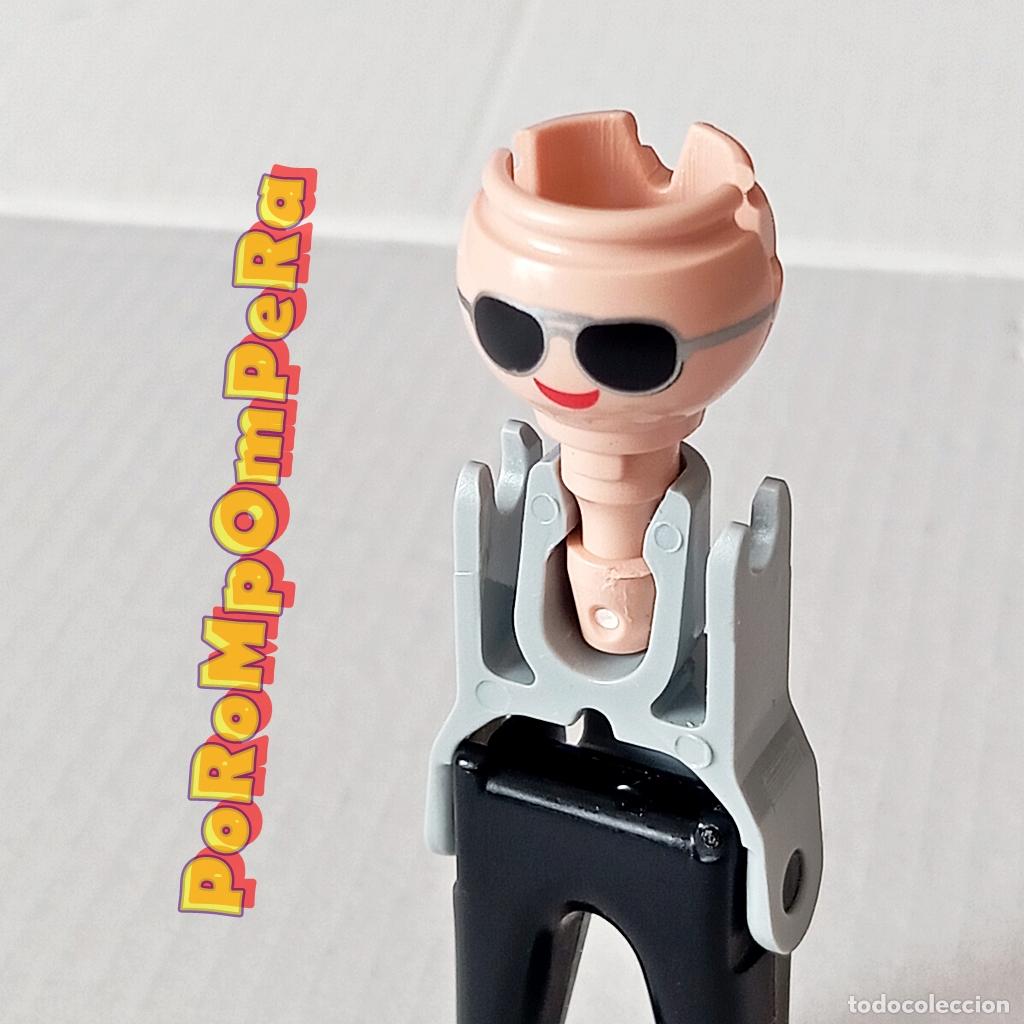 Playmobil: PLAYMOBIL CABEZA GAFAS DE SOL PLATEADAS HENDIDURA LATERAL CUSTOM/COMPLETAR FF