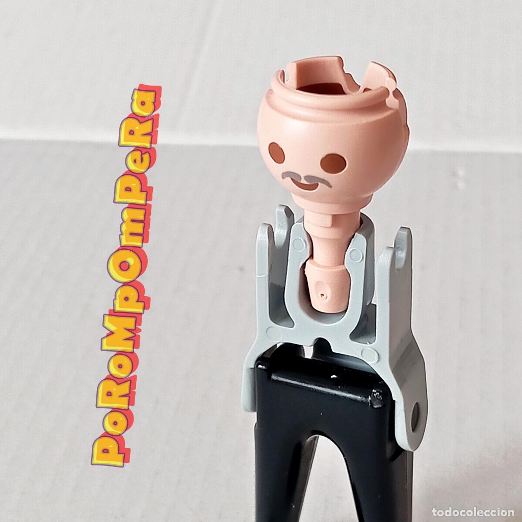 Playmobil: PLAYMOBIL CABEZA BIGOTE PEQUE&Ntilde;O FINO GRIS HUECO TRASERO CUSTOM/COMPLETAR FF