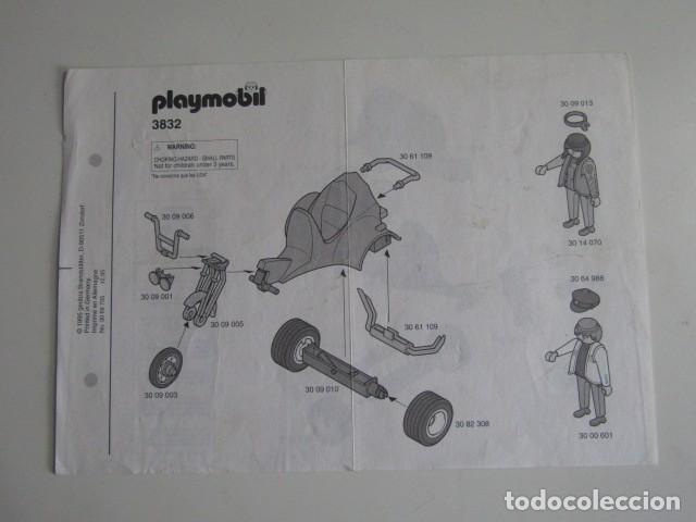 Playmobil: DIFICIL PLANO DE MONTAJE INSTRUCCIONES MOTO TRIKE ESPECIAL 3832 PLAYMOBIL