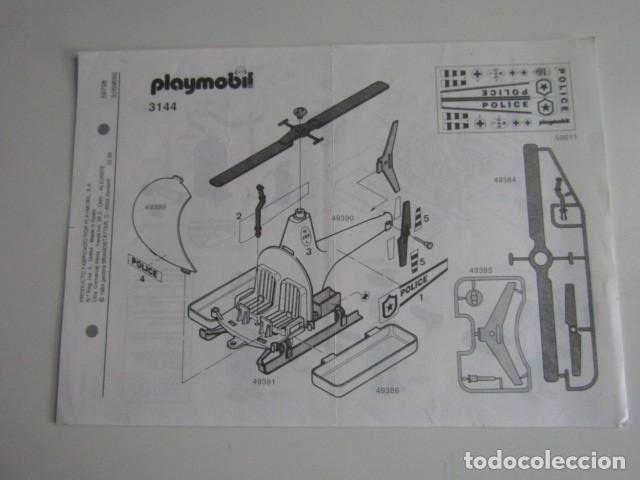 Playmobil: DIFICIL PLANO DE MONTAJE INSTRUCCIONES HELICOPTERO DE POLICIA 3144 PLAYMOBIL