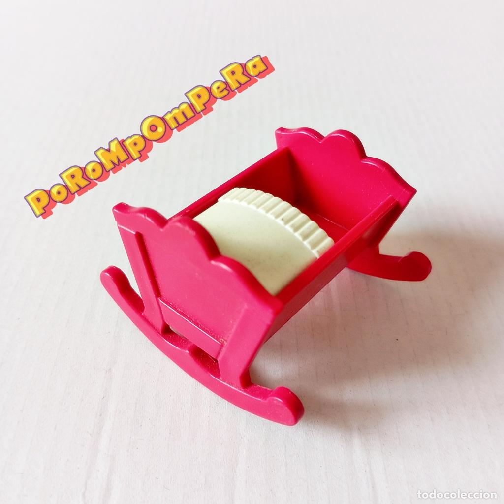 Playmobil: PLAYMOBIL CUNA ROSA OSCURA CON S&Aacute;BANA 5167 SIMILAR 4145 5763 NI&Ntilde;O BEB&Eacute; VICTORIANO MBX