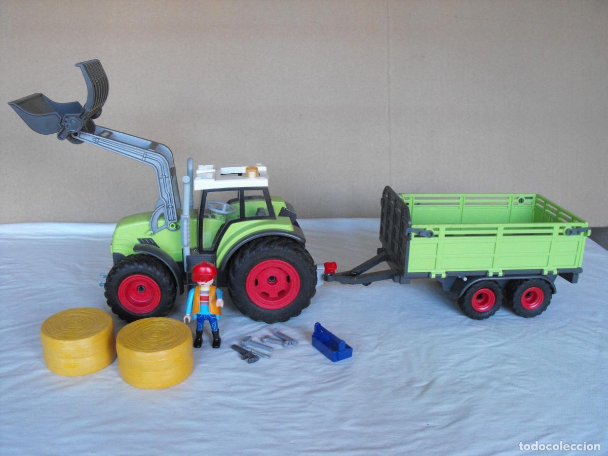 Playmobil: PLAYMOBIL. Tractor grande con remolque. Ref. 5121. Muy completo.