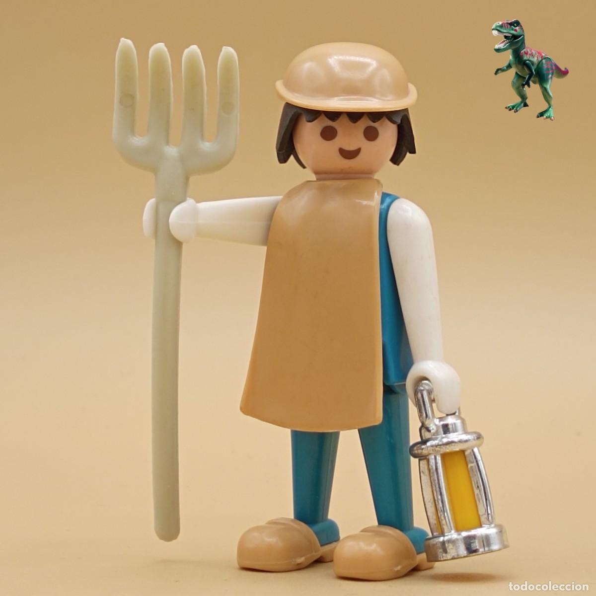 Playmobil: Playmobil figura granjero con horca campesino aldeano medieval 3193 3222 3286 3293 3411 3443
