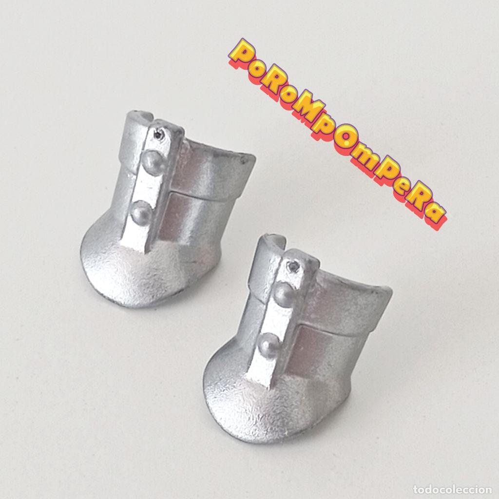 Playmobil: PLAYMOBIL PAREJA PROTECTOR MU&Ntilde;ECA CROMADO ARMADURA CABALLERO MEDIEVAL CUSTOM/COMPLETAR S8