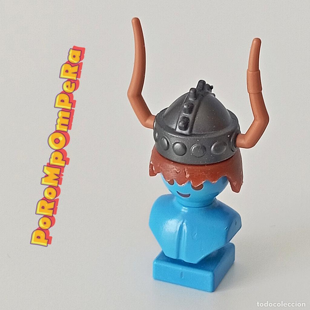 Playmobil: PLAYMOBIL CASCO GRIS OSCURO METALIZADO CON CUERNOS MARRONES 9245 DRAGON DRAGONS i5