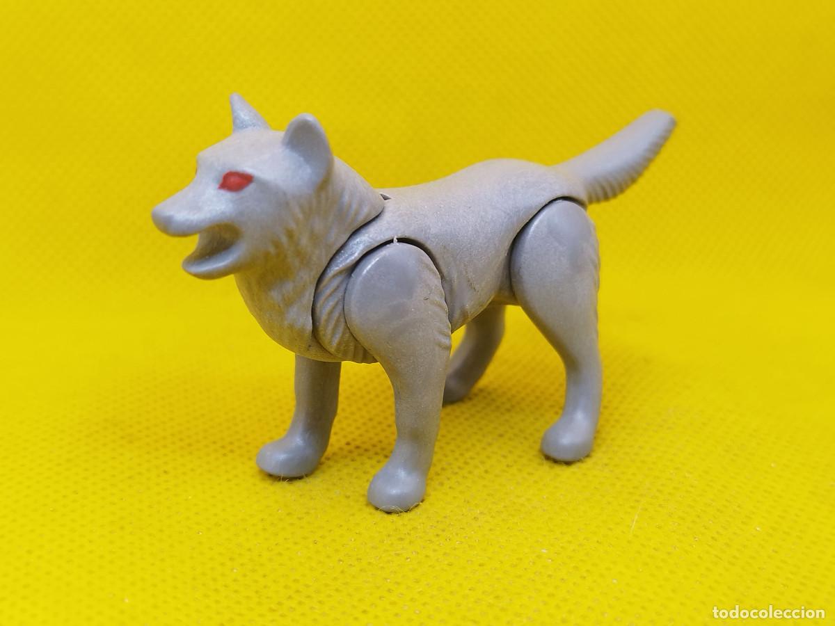 Playmobil: Playmobil Lobo gris con ojos rojos y boca abierta