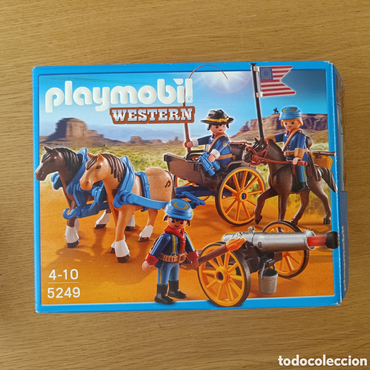 Playmobil: Playmobil 5248 Oeste Carro Ca&ntilde;&oacute;n Caballer&iacute;a Nordista con caja