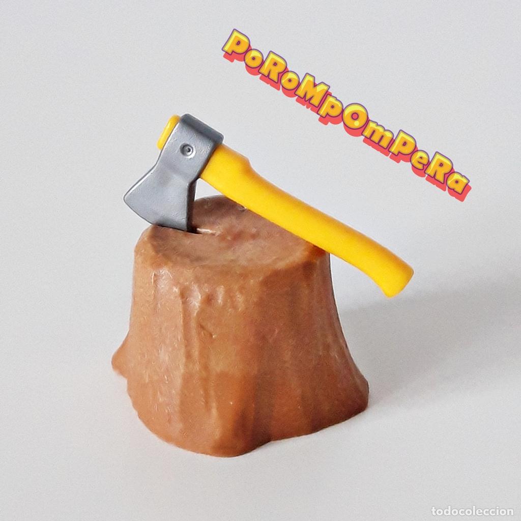Playmobil: PLAYMOBIL TRONCO MARR&Oacute;N CON MUESCA HACHA LE&Ntilde;ADOR CABA&Ntilde;A BOSQUE TOC&Oacute;N LE&Ntilde;A BEL&Eacute;N MEDIEVAL M1