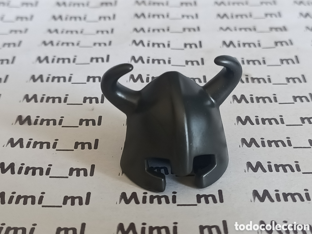 Playmobil: Playmobil casco cuernos gris medieval