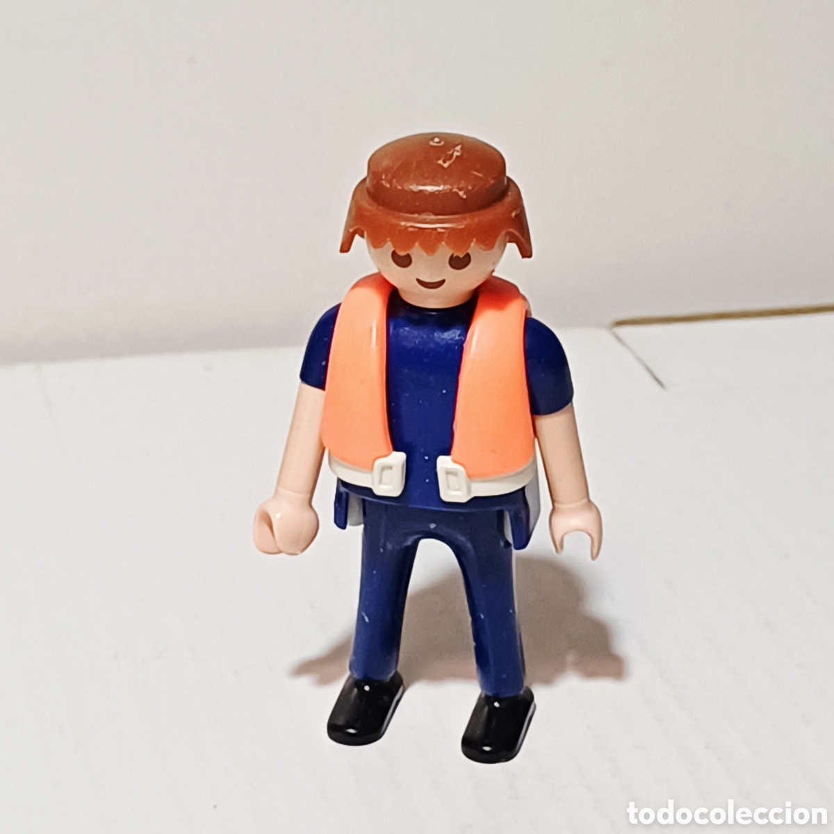 Playmobil: Figura Playmobil polic&iacute;a aduana azul barco lancha