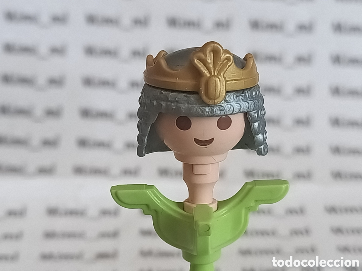 Playmobil: Playmobil cabeza con cota malla y corona pr&iacute;ncipe medieval